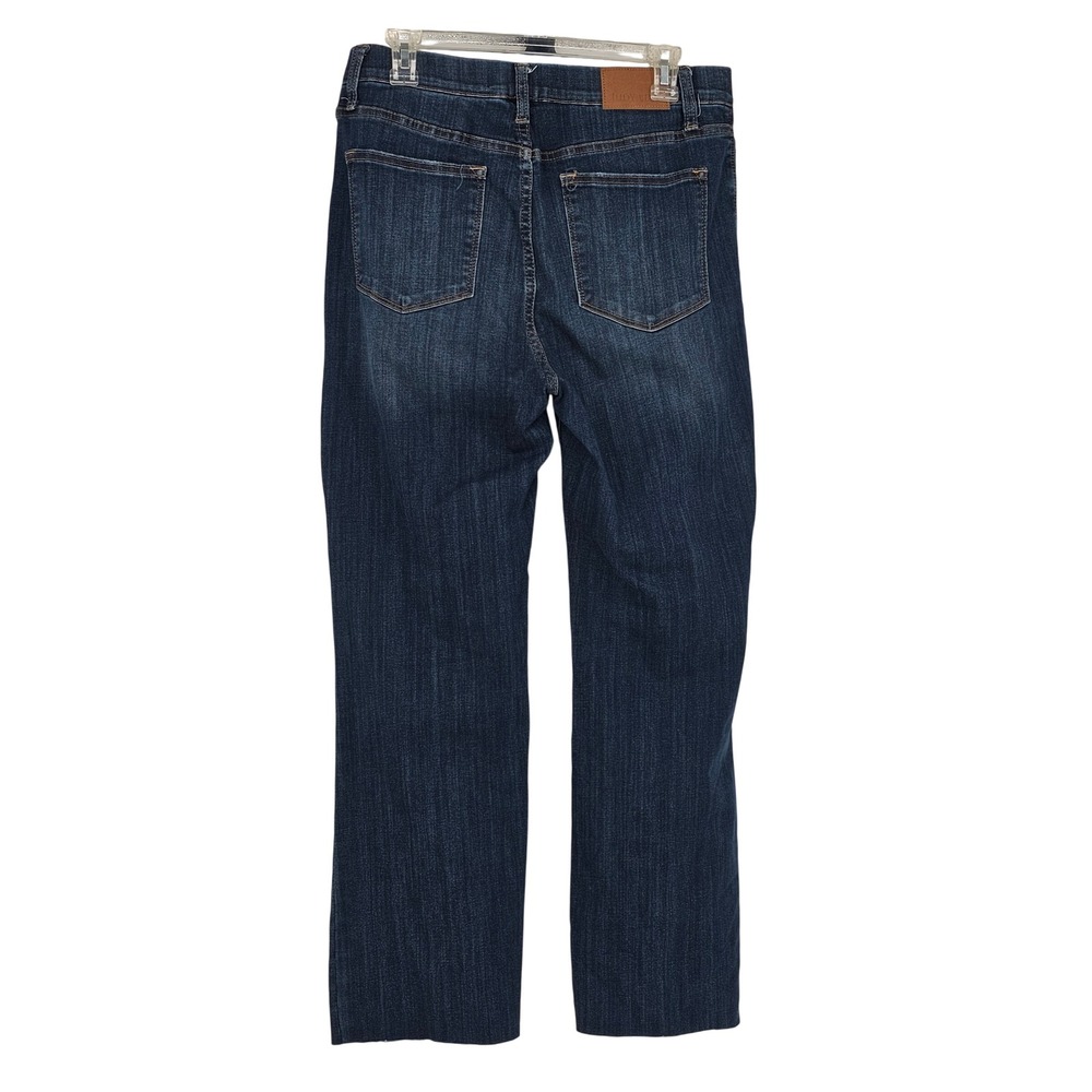 Judy Blue Slim Boot Jeans 11/30 Dark Wash Boho Western Pull On High Rise Raw Hem - Picture 2 of 9